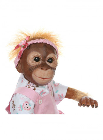 Reborn Lifelike Baby Monkey Doll with Dress 43x15x24cm