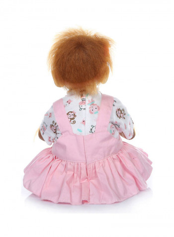 Reborn Lifelike Baby Monkey Doll with Dress 43x15x24cm