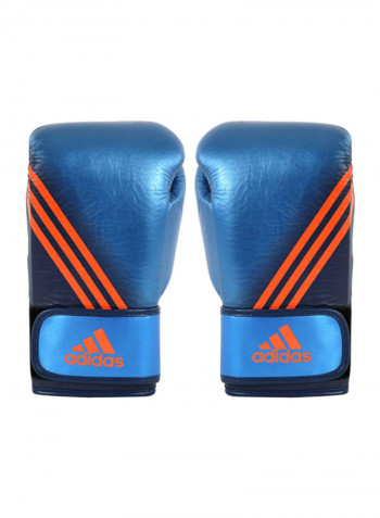 Pair Of Speed 300 Boxing Gloves Metallic Blue/Navy Blue/Orange 10ounce