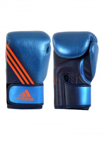 Pair Of Speed 300 Boxing Gloves Metallic Blue/Navy Blue/Orange 14ounce