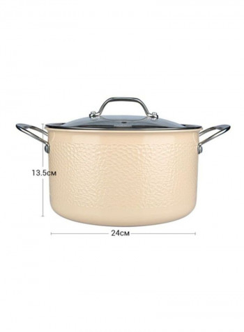 Brigitte Stainless Steel Saucepan With Lid Beige/Silver/Clear 5L