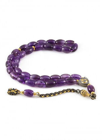Amethyst Prayer Beads with Sterling Silver Components