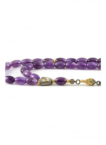 Amethyst Prayer Beads with Sterling Silver Components
