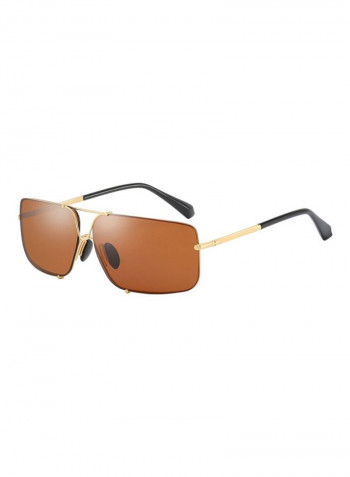Men's Polarized Rectangular Sunglasses - Lens Size: 65 mm