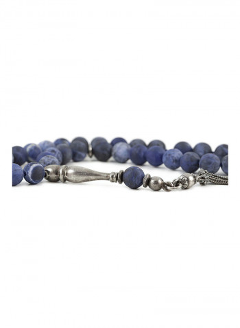 Sodalite Prayer Beads With Sterling Silver Components