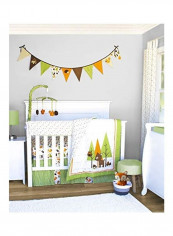 6-Piece Charming Forest Animals Crib Bedding Set
