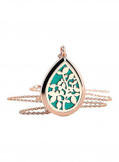 Stainless Steel Teardrop Aromatherapy Pendant Necklace With Refill Pad