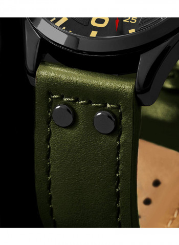 Men's Casual Leather Quartz Analog Wrist Watch 3916.3