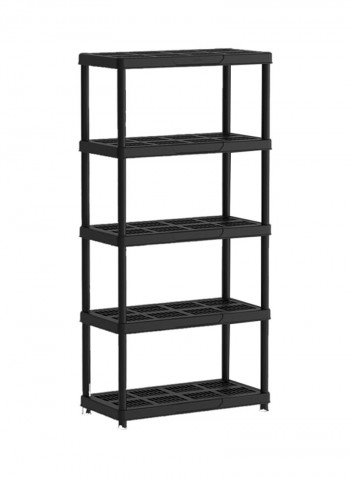 5-Tier Shelving Storage Resin Rack Black 90x45x141.5cm