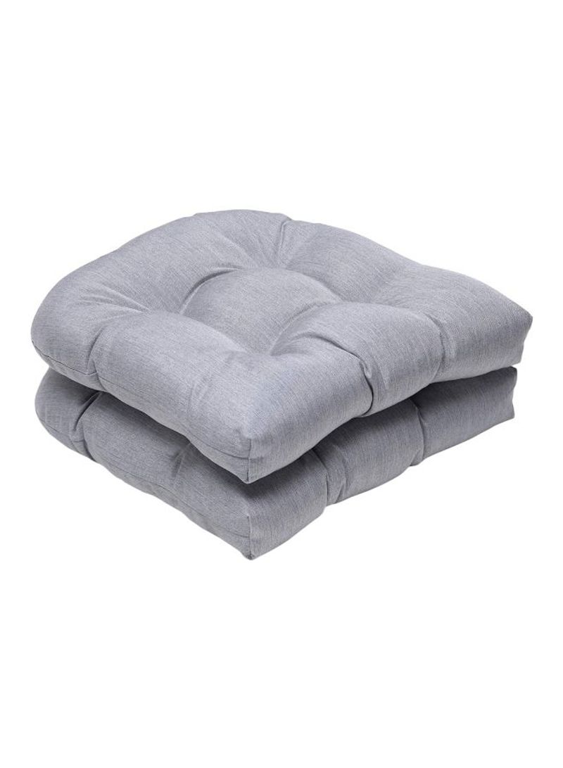 2-Piece Seat Cushion Polyester Grey 19x19x5inch