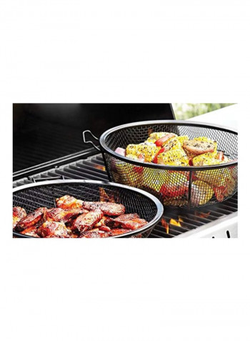 Grill Basket And Skillet Black 23.5x12x5.5inch