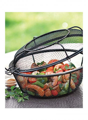 Grill Basket And Skillet Black 23.5x12x5.5inch