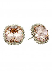 Vintage Rose Cushion-Cut Solitaire Metal Studs
