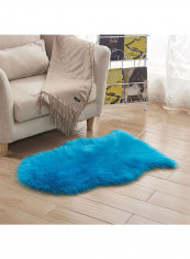 Floor Rug Hairy Blue