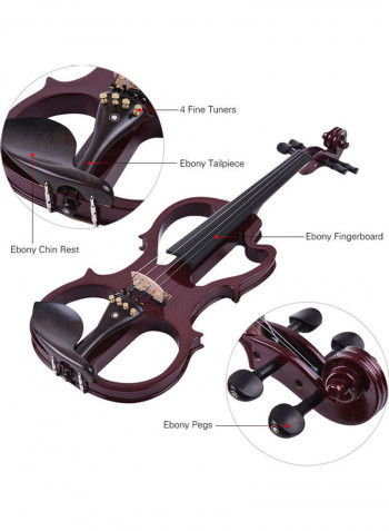 Wood Electric Violin Fiddle Maple Body