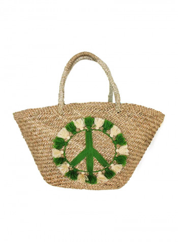 In Peace Tote Bag Brown/Green