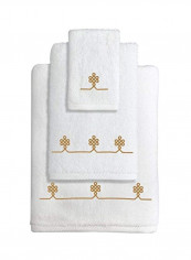 3-Piece Towel Set White/Gold