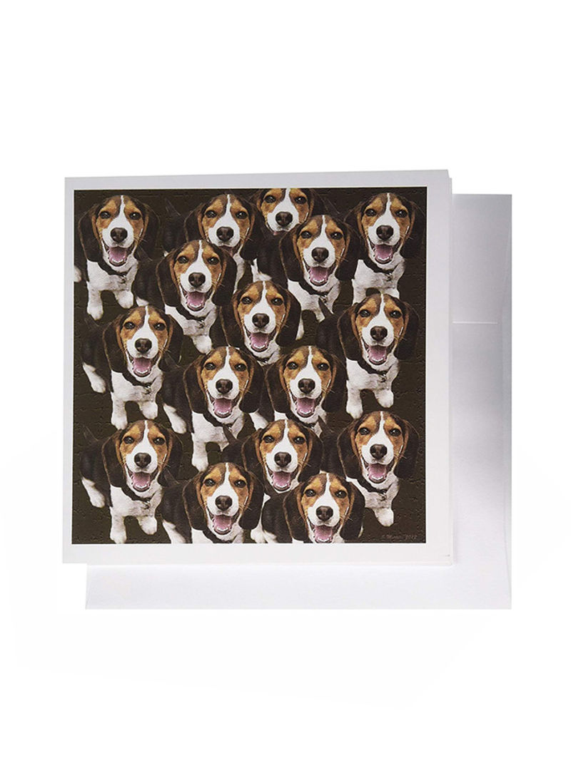Pack Of 6 Beagle Pattern Greeting Card