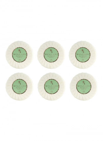 6-Piece Au The Vert Green Tea Soap Set White 75g