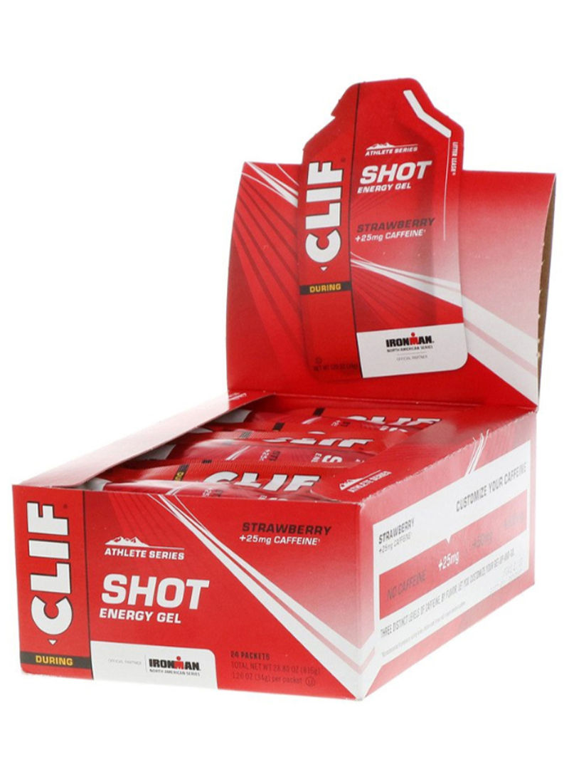 Pack Of 24 Shot Strawberry With Caffeine Energy Gel Bar