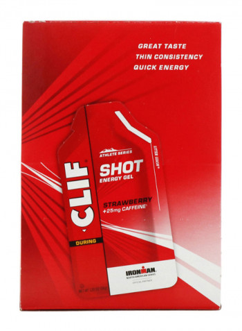 Pack Of 24 Shot Strawberry With Caffeine Energy Gel Bar