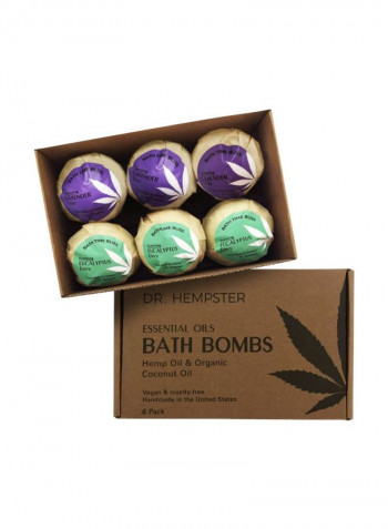 6-Piece Eucalyptus Envy Lavender Last Bath Bombs Set 6ounce