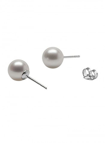 925 Sterling Silver Pearl Stud Earrings