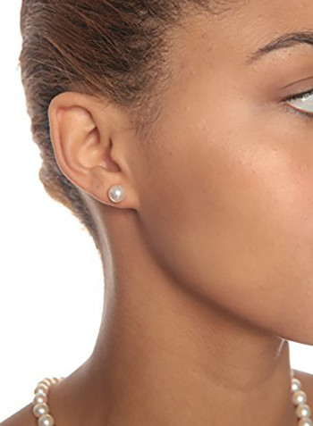 925 Sterling Silver Pearl Stud Earrings