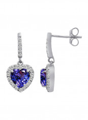 925 Sterling Silver Tanzanite Dangle Earrings
