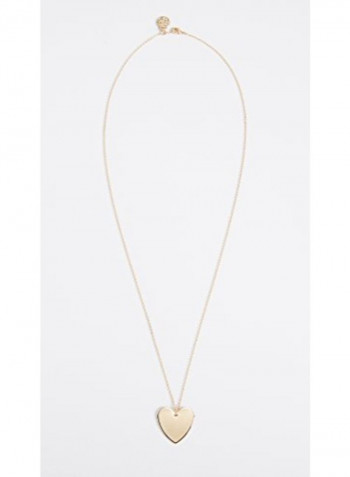 Gold Plated Basemetal Heart Shaped Pendant Necklace