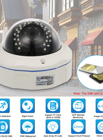 1080P HD 4G Wireless IR-Cut Night Vision IP CCTV Camera With 32GB TF Card And SIM Card Slot