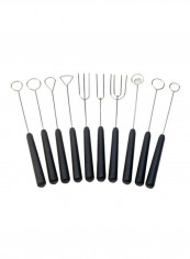 10-Piece Chocolate Dipping Fondue With Case Silver/Black