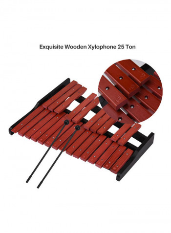 25 Note Wooden Xylophone With Two Mallets