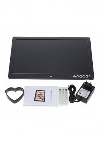 LED Digital Photo Frame With Remote - EU Plug Black