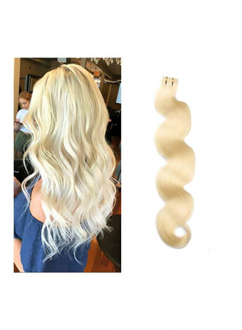 Pack Of 20 Tape In Long Hair Extension 613 Bleach Blonde 24inch