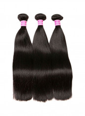 3 Bundles 8A Brazilian Straight Hair Extension Natural
