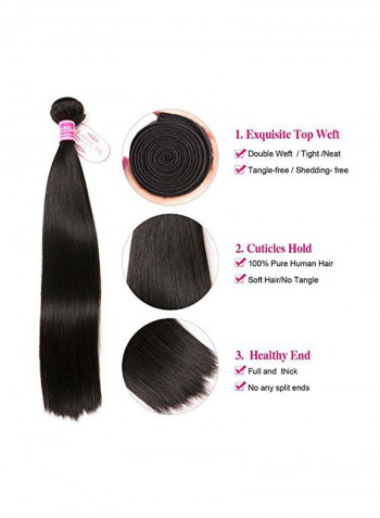 3 Bundles 8A Brazilian Straight Hair Extension Natural