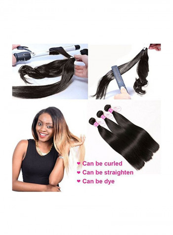 3 Bundles 8A Brazilian Straight Hair Extension Natural