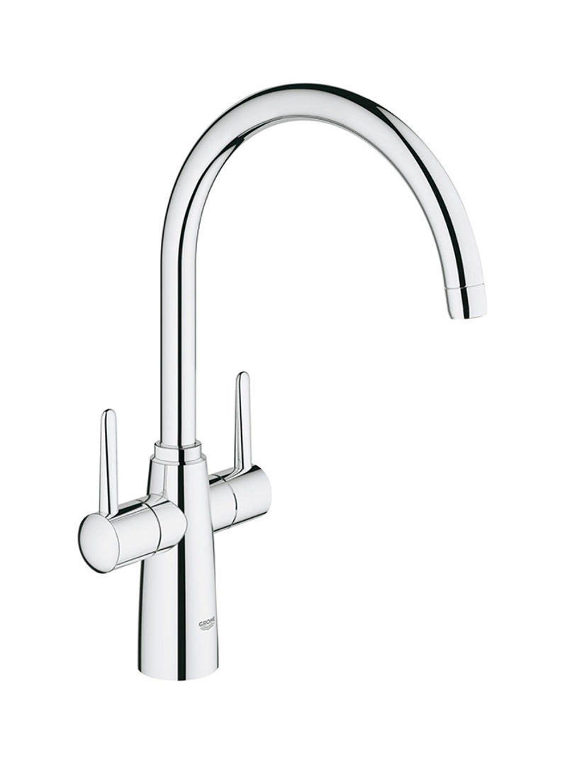 Ambi Two Handle Mixer Faucet Silver