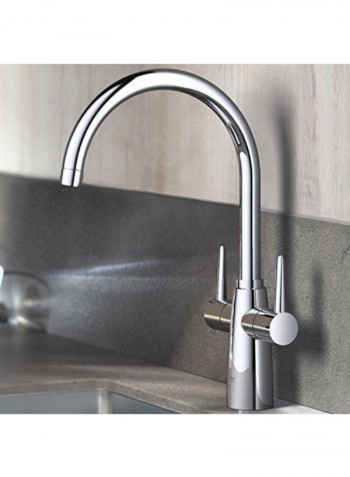 Ambi Two Handle Mixer Faucet Silver