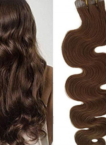20-Piece Body Wave Hair Extension Set 8 Light Brown 24inch
