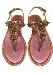 Stone Studded Buckle Sandals Lam Fuxia reviews Stone Studded Buckle Sandals Lam Fuxia