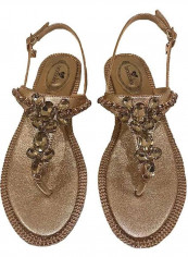 Stone Studded Buckle Sandals Lam Gold reviews Stone Studded Buckle Sandals Lam Gold