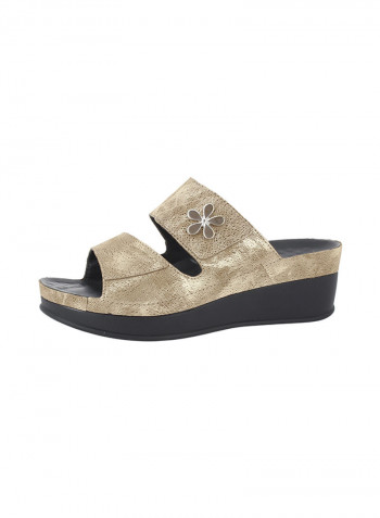 Women Wedge Sandals Gold