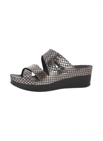 Women Wedge Sandals Silber