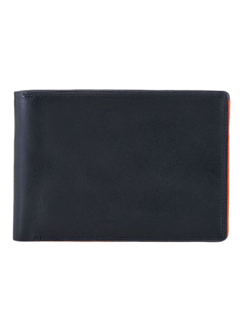 Leather Wallet Orange/Black