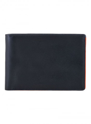 Leather Wallet Orange/Black