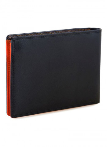 Leather Wallet Orange/Black