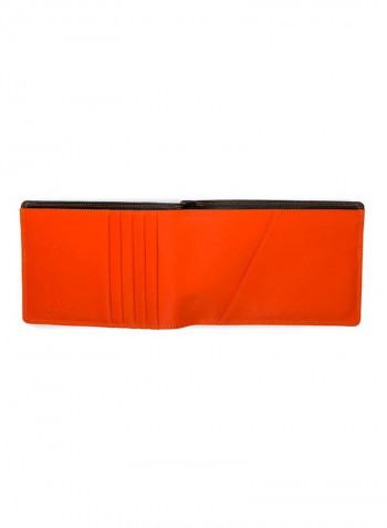 Leather Wallet Orange/Black