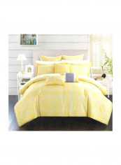 6-Piece Microfiber Comforter Set Yellow/White Twin